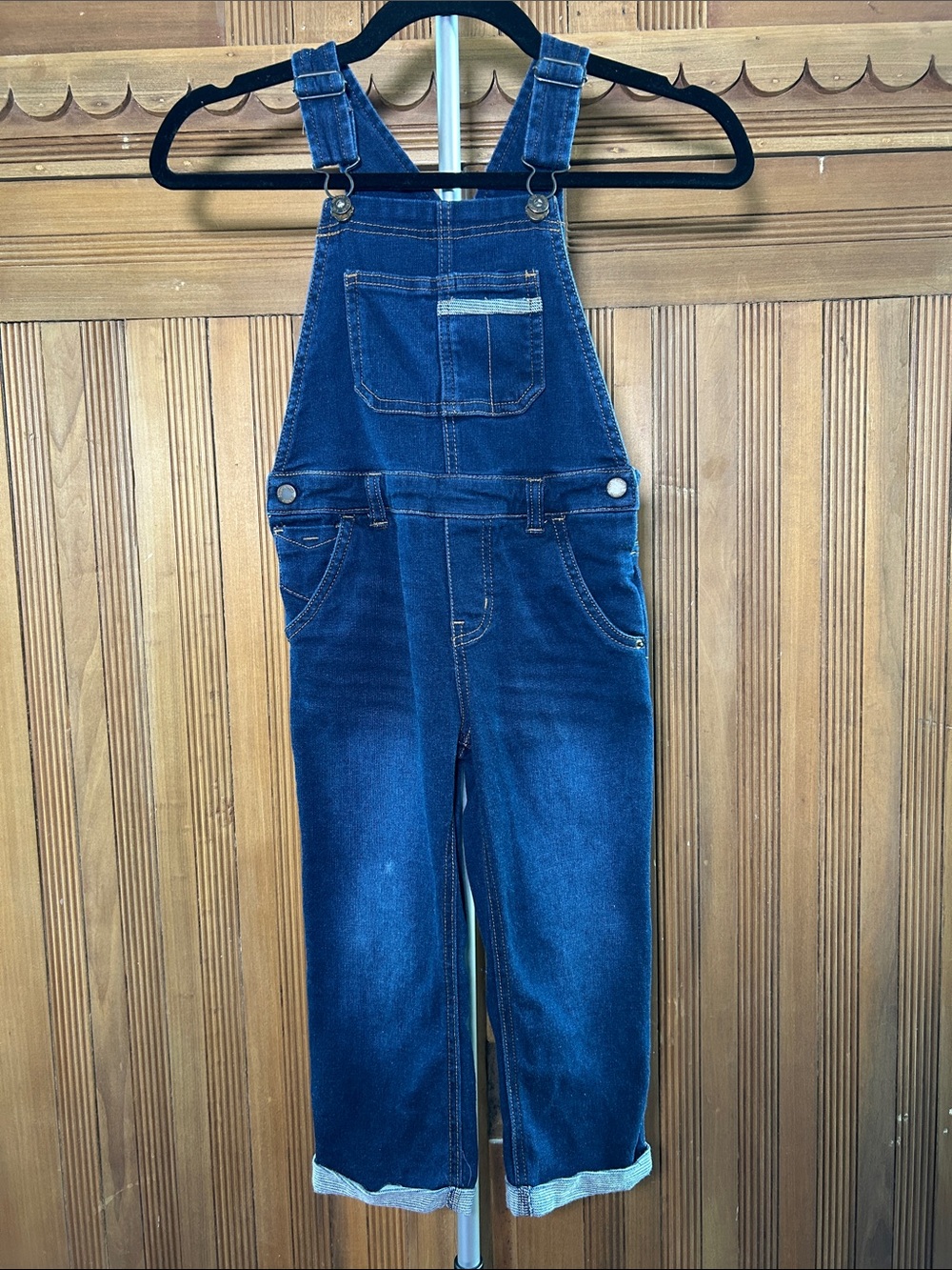 Oshkosh- Genuine Kids Dark Wash Denim Overalls - Blue